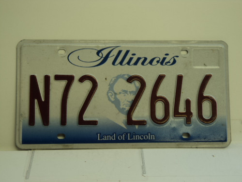 ILLINOIS Land of Lincoln License Plate N72 2646