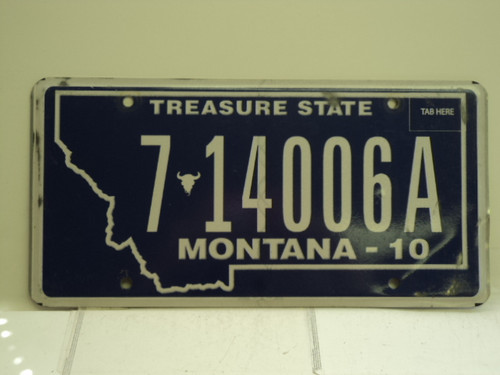 2010 MONTANA Treasure State License Plate 7 14006A