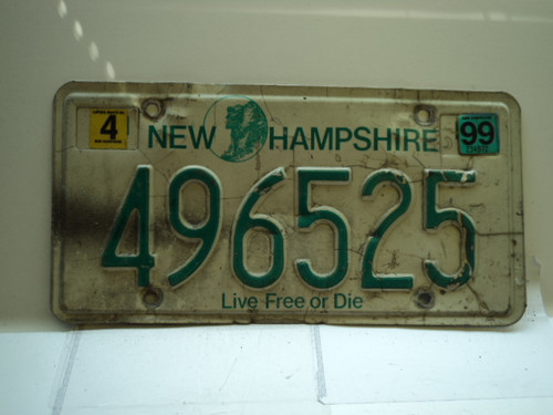 1999 NEW HAMPSHIRE Live Free or Die License Plate 496525