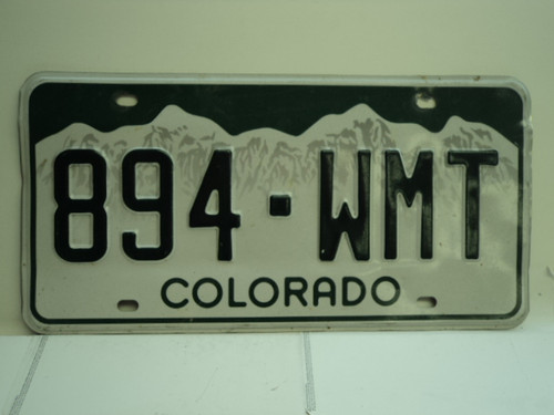 COLORADO License Plate 894 WMT
