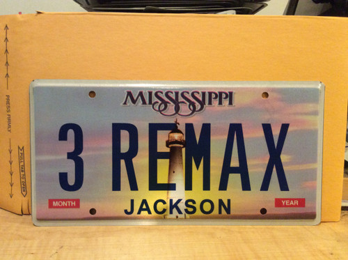 Jackson Co Mississippi Vanity 3 REMAX License Plate