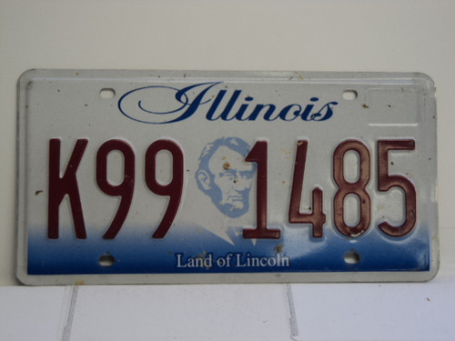 ILLINOIS Land of Lincoln License Plate K99 1485