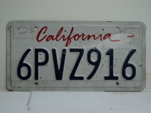 CALIFORNIA Lipstick License Plate 6PVZ916