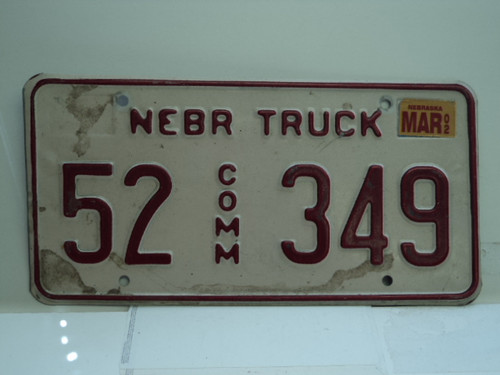 2002 NEBRASKA Commercial Truck License Plate 52 349