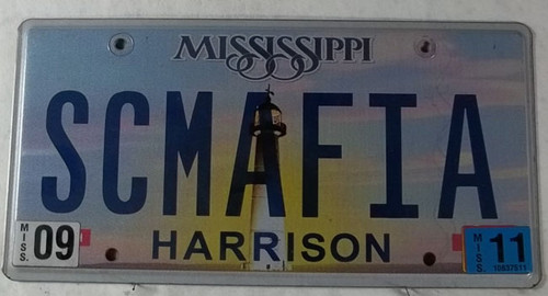 2011 Sep Mississippi Vanity License Plate SCMAFIA