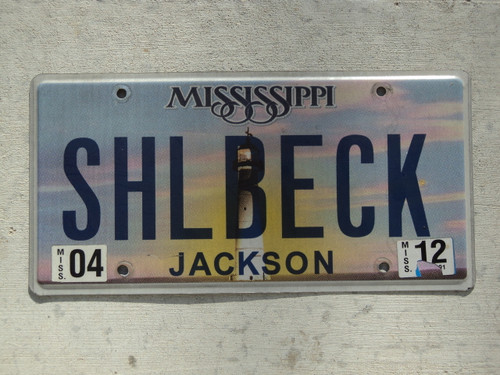 2012 MISSISSIPPI Vanity License Plate SHLBECK