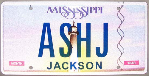 Mississippi Vanity License Plate ASHJ