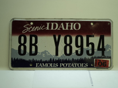 2009 IDAHO Scenic Famous Potatoes License Plate 8B Y8954