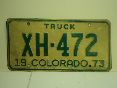 1973 COLORADO Truck License Plate XH 472