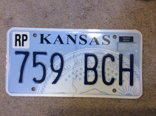 KANSAS Republic County License Plate 759-BCH