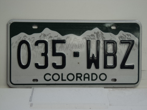 COLORADO License Plate 035 WBZ
