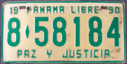 1990 Panama Libre License Plate