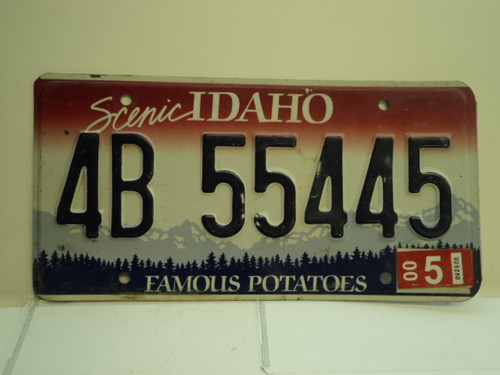 2000 IDAHO Famous Potatoes License Plate 4B 55445