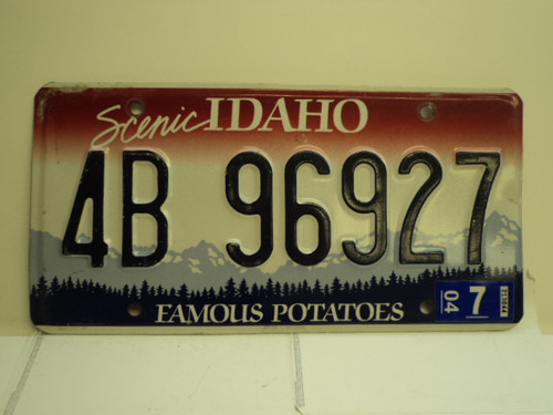 2004 IDAHO Famous Potatoes License Plate 4B 96927