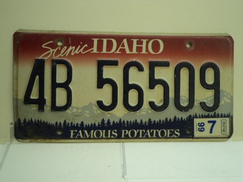 1999 IDAHO Famous Potatoes License Plate 4B 56509