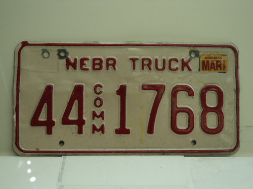 2002 NEBRASKA Commercial Truck License Plate 44 1768