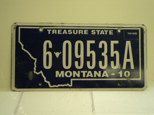 2010 MONTANA Treasure State License Plate 6 09535A
