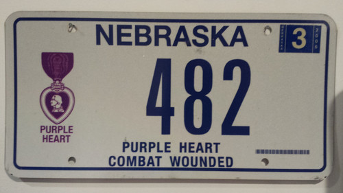 2006 Nebraska Purple Heart Combat License Plate