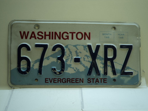Washington Evergreen State License Plate 673 XRZ