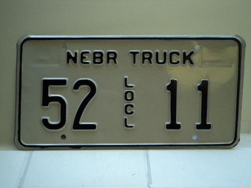 NEBRASKA Truck Local License Plate 52 LOCL 11 1