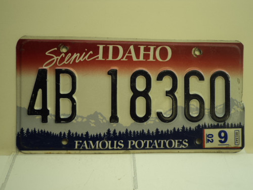 2002 IDAHO Famous Potatoes License Plate 4B 18360