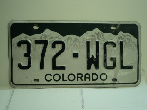 COLORADO License Plate 372 WGL