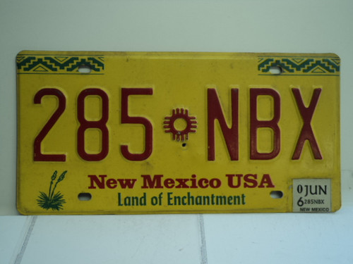 2006 NEW MEXICO Land of Enchantment License Plate 285 NBX