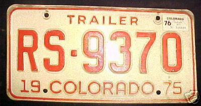 1976 Jefferson Colorado License Plate RS-9370