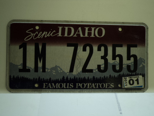 2011 IDAHO Scenic Famous Potatoes License Plate 1M 72355