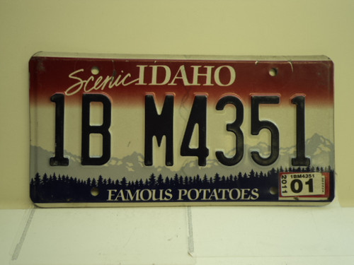 2011 IDAHO Famous Potatoes License Plate 1B M4352