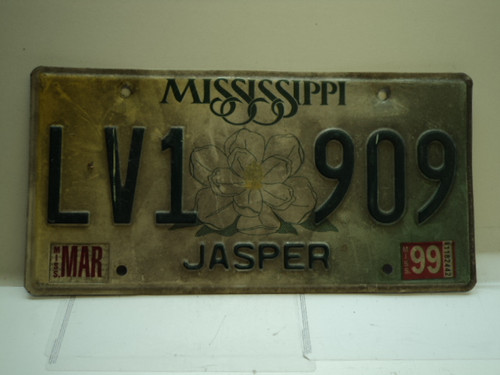 1999 MISSISSIPPI Magnolia License Plate LV1 909