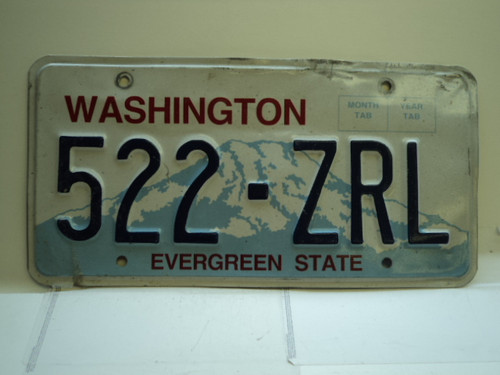 Washington Evergreen State License Plate 522 ZRL