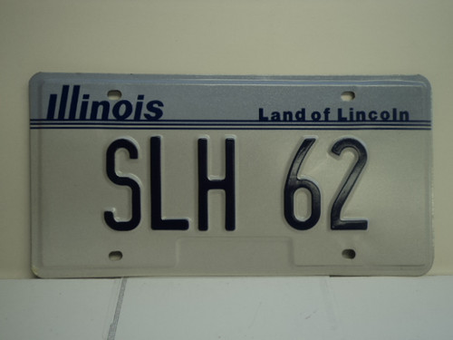 ILLINOIS Land of Lincoln Vanity License Plate SLH 62 1