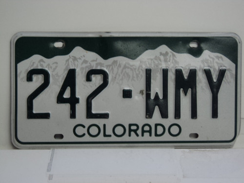 COLORADO License Plate 242 WMY
