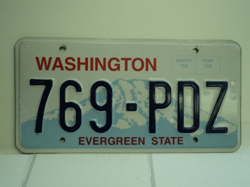 WASHINGTON Evergreen State License Plate 769 PDZ