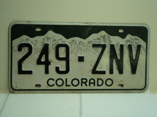 COLORADO License Plate 249 ZNV
