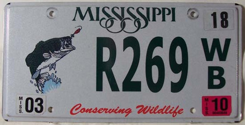 2010 Mar Mississippi Wildlife License Plate