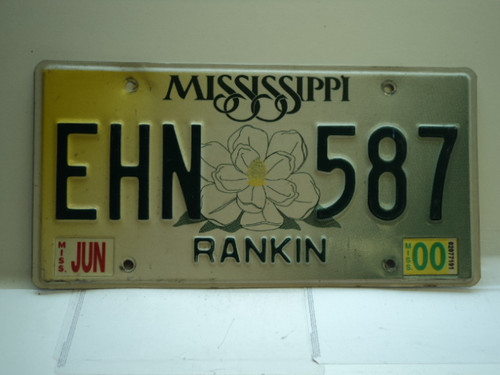 2000 MISSISSIPPI Magnolia License Plate EHN 587