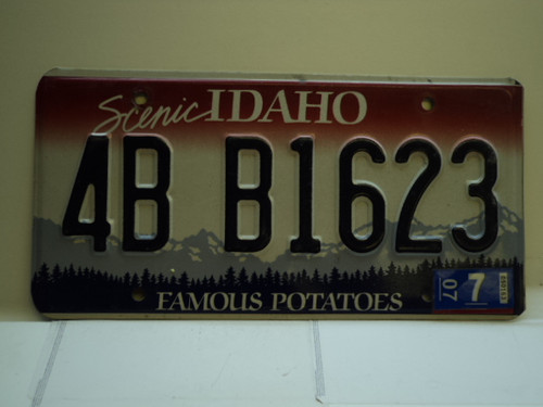 2007 IDAHO Famous Potatoes License Plate 4B B1623