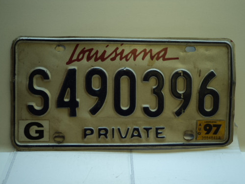 1997 LOUISIANA Private License Plate S490396