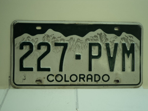 COLORADO License Plate 227 PVM