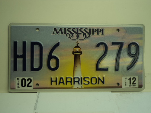 2012 MISSISSIPPI Lighthouse License Plate HD6 279