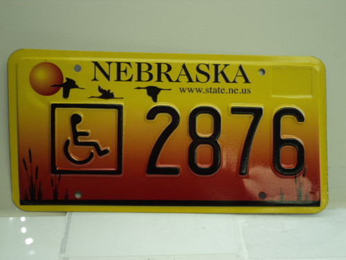NEBRASKA Handicapped License Plate 2876 1