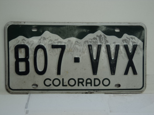 COLORADO License Plate 807 VVX