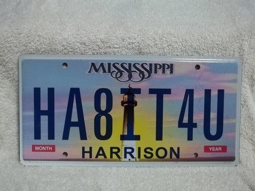 Mississippi Harrison Vanity HA8IT4U License Plate