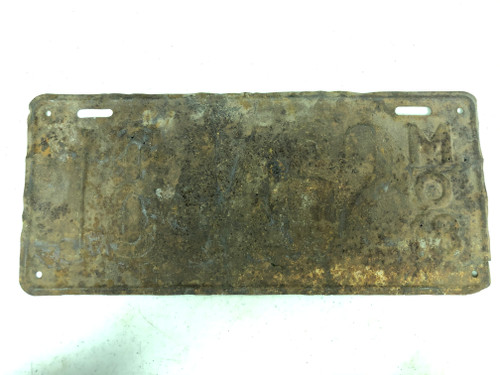 DMV Clear 1918 MISSOURI Passenger License Plate YOM Clear 184-462 MO