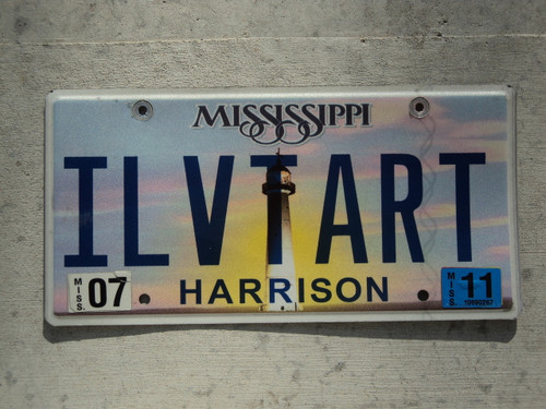 2011 MISSISSIPI Vanity License Plate ILVTART