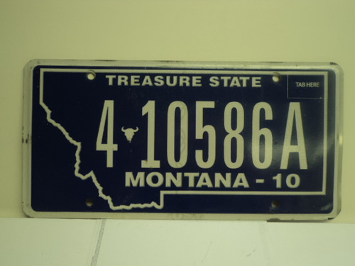 2010 MONTANA Treasure State License Plate 4 10586A