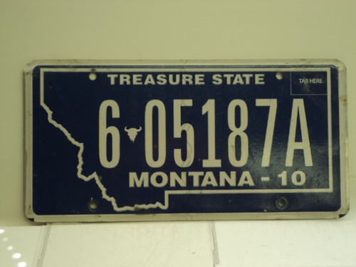 2010 MONTANA Treasure State License Plate 6 05187A