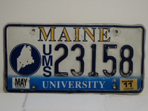 2011 MAINE UMS University License Plate 23158